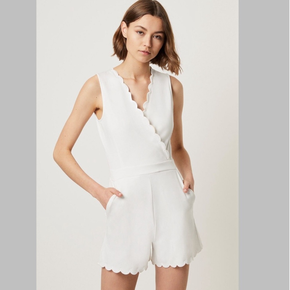 French Connection white scallop romper- Size 6